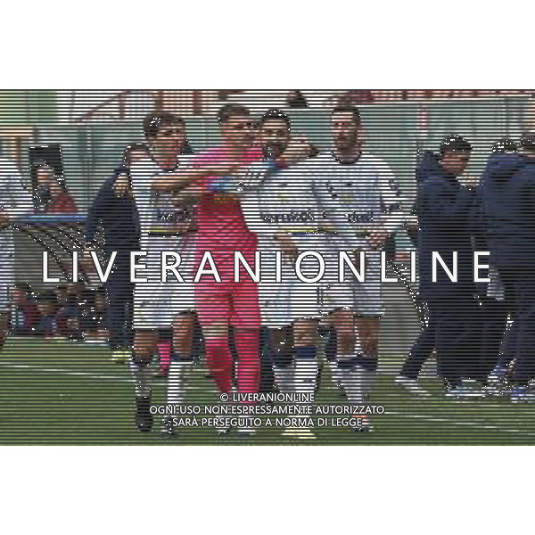 25.02.2023 REGGIO CALABRIA STADIO ORESTE GRANILLO. CAMPIONATO NAZIONALE SERIE B REGGINA VS MODENA IN FOTO ESULTANZA MODENA CON AL CENTRO LUCA TREMOLADA AUTORE DEL GOAL ©GARREFFA PASQUALE / AGENZIA ALDO LIVERANI SAS