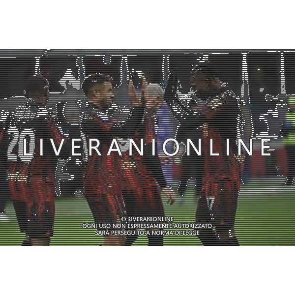Junior Messias (Milan) e Rafael Leao (Milan) esultanza dopo il gol del 2 a 0 Milan vs Atalanta Milano 26-02-2023 Stadio Giuseppe Meazza - San Siro Campionato Serie A TIM - 24a giornata foto Roberto Garavaglia/ag. Aldo Liverani sas/ AGENZIA ALDO LIVERANI SAS
