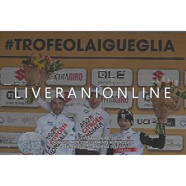 01-03-2023 Trofeo Laigueglia; 2023, Ag2r - Citroen; 2023, Uae Emirates; Peters, Nans; Vendrame, Andrea; Covi, Alessandro; Laigueglia; ©SIROTTI / AGENZIA ALDO LIVERANI SAS