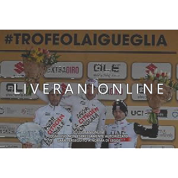 01-03-2023 Trofeo Laigueglia; 2023, Ag2r - Citroen; 2023, Uae Emirates; Peters, Nans; Vendrame, Andrea; Covi, Alessandro; Laigueglia; ©SIROTTI / AGENZIA ALDO LIVERANI SAS