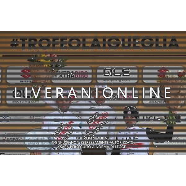 01-03-2023 Trofeo Laigueglia; 2023, Ag2r - Citroen; 2023, Uae Emirates; Peters, Nans; Vendrame, Andrea; Covi, Alessandro; Laigueglia; ©SIROTTI / AGENZIA ALDO LIVERANI SAS