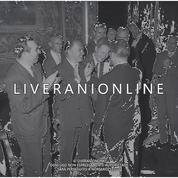 RETROSPETTIVA CARLO PONTI REGISTA NELLA FOTO CARLO PONTI NELLL\'ANNO 1958 A ROMA CON GIOVANNI GRONCHI FOTO SANDRO VESPASIANI-AG ALDO LIVERANI SAS 
