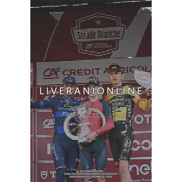 04-03-2023 Strade Bianche; 2023, Ineos Grenadiers; 2023, Groupama - Fdj; 2023, Jumbo - Visma; Pidcock, Thomas; Madouas, Valentin; Benoot, Tiesj; Siena; ©SIROTTI / AGENZIA ALDO LIVERANI SAS