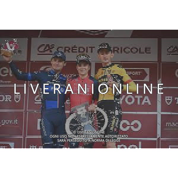 04-03-2023 Strade Bianche; 2023, Ineos Grenadiers; 2023, Groupama - Fdj; 2023, Jumbo - Visma; Pidcock, Thomas; Madouas, Valentin; Benoot, Tiesj; Siena; ©SIROTTI / AGENZIA ALDO LIVERANI SAS