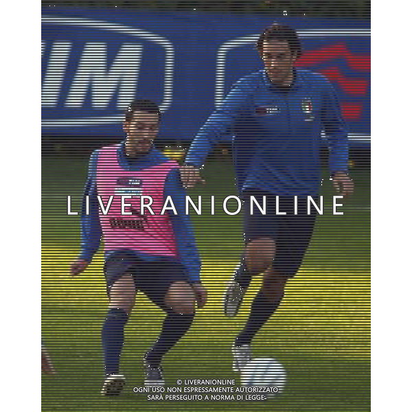 COVERCIANO NOVEMBRE 2005 ALLENAMENTO NAZIONALE ITALIANA BELLA FOTO TONI LUCA -GIANLUCA ZAMBROTTA AGENZIA ALDO LIVERANI