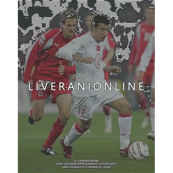 Berna 12 novembre 2005 Svizzera - Turchia play off qualificazioni mondiali Germania 2006 nella foto: Muller Patrick e Tumer Metin foto Andry / Ag. Aldo Liverani