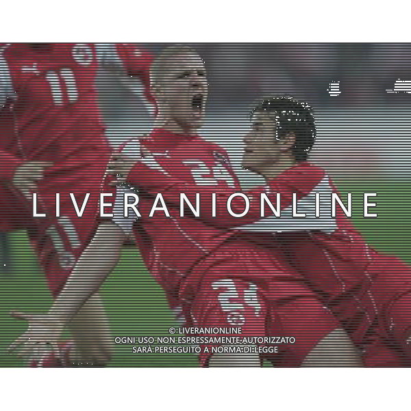 Berna 12 novembre 2005 Svizzera - Turchia play off qualificazioni mondiali Germania 2006 nella foto: esultanza dopo il gol di Senderos Philippe foto Andry / Ag. Aldo Liverani