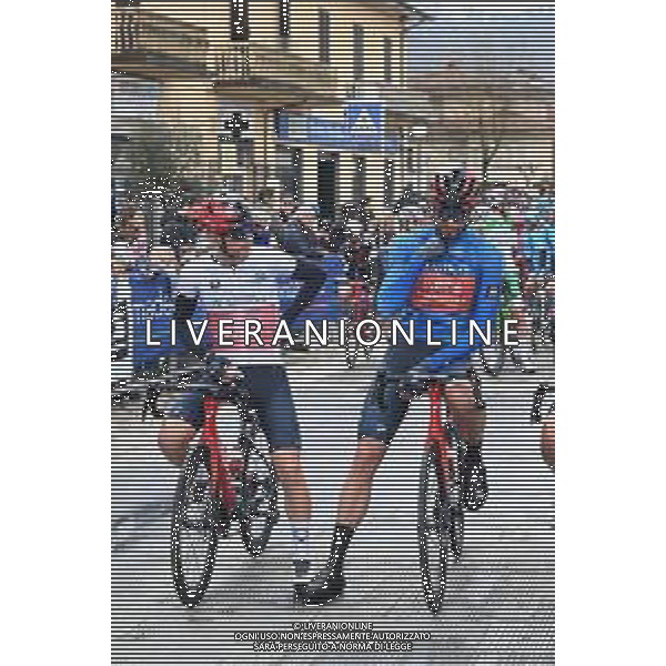 07-03-2023 Tirreno - Adriatico; Tappa 02 Camaiore - Follonica; 2023, Ineos Grenadiers; Ganna, Filippo; Sheffield, Magnus; Camaiore; ©SIROTTI / AGENZIA ALDO LIVERANI SAS