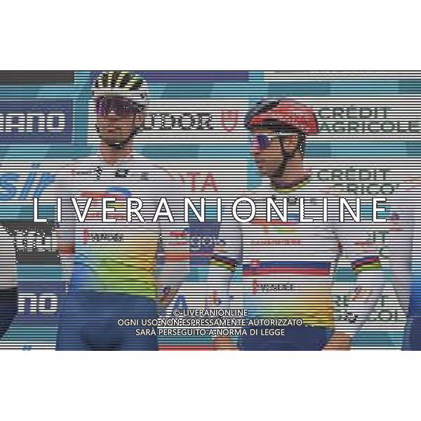 07-03-2023 Tirreno - Adriatico; Tappa 02 Camaiore - Follonica; 2023, Totalenergies; Sagan, Peter; Oss, Daniel; Camaiore; ©SIROTTI / AGENZIA ALDO LIVERANI SAS
