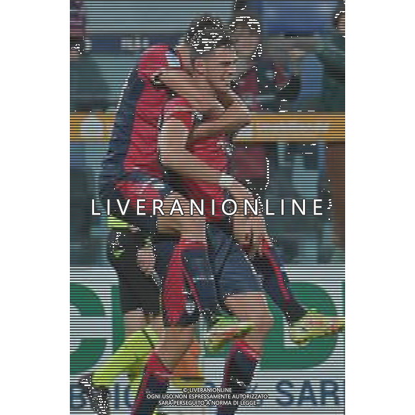 10-3-2023. Cagliari Calcio-Ascoli Calcio. 28° giornata serie BKT 2022/2023, stadio Unipol Domus Cagliari. Foto Salvatore Moi/Aldo Liverani s.a.s. Nella foto: gol ed esultanza Gabriele Zappa Cagliari ©MOI SALVATORE / AGENZIA ALDO LIVERANI SAS