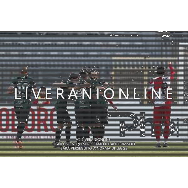 Rimini - Pontedera Campionato di calcio Serie C girone B 11/03/2023 nella foto: esultanza pontedera dopo il goal ©Claudio Zamagni/ FOTO CLAUDIO ZAMAGNI-AG ALDO LIVERANI SAS