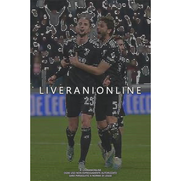 Torino 12.03.2023 Allianz Stadium Juventus vs Sampdoria Campionato Calcio Serie A TIM 2022/2023 26a giornata Nella foto: esultanza adrien rabiot e manuel locatelli dopo il gol FOTO MANUELA VIGANTI-AG ALDO LIVERANI SAS