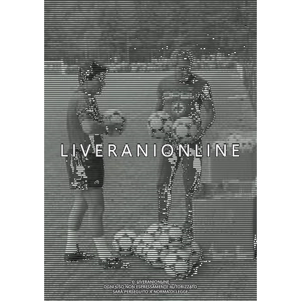 1984 PINZOLO RITIRO ESTIVO PRE CAMPIONATO FIORENTINA CALCIO NELLA FOTO GIANCARLO DE SISTI E GIULIO ONESTI AG ALDO LIVERANI SAS