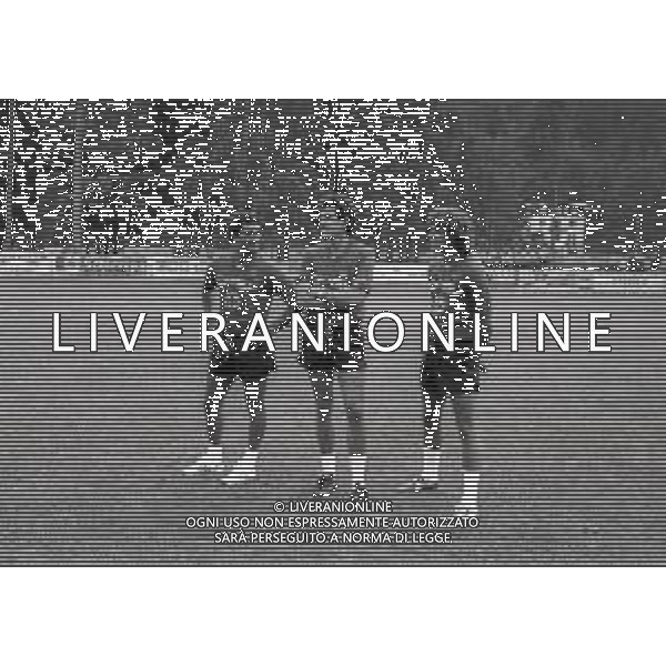 1984 PINZOLO RITIRO ESTIVO PRE CAMPIONATO FIORENTINA CALCIO NELLA FOTO CLAUDIO GENTILE-GIOVANNI GALLI E CELESTE PIN AG ALDO LIVERANI SAS