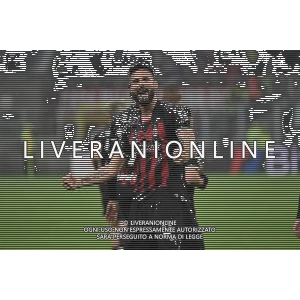 Olivier Giroud (Milan) esulta dopo il gol dell\'1 a 0 Milan vs Salernitana Milano 13-03-2023 Stadio Giuseppe Meazza - San Siro Campionato Serie A TIM - 26a giornata foto Roberto Garavaglia/ag. Aldo Liverani sas / AGENZIA ALDO LIVERANI SAS