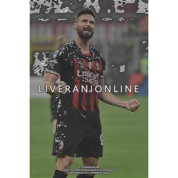 Olivier Giroud (Milan) esulta dopo il gol dell\'1 a 0 Milan vs Salernitana Milano 13-03-2023 Stadio Giuseppe Meazza - San Siro Campionato Serie A TIM - 26a giornata foto Roberto Garavaglia/ag. Aldo Liverani sas / AGENZIA ALDO LIVERANI SAS
