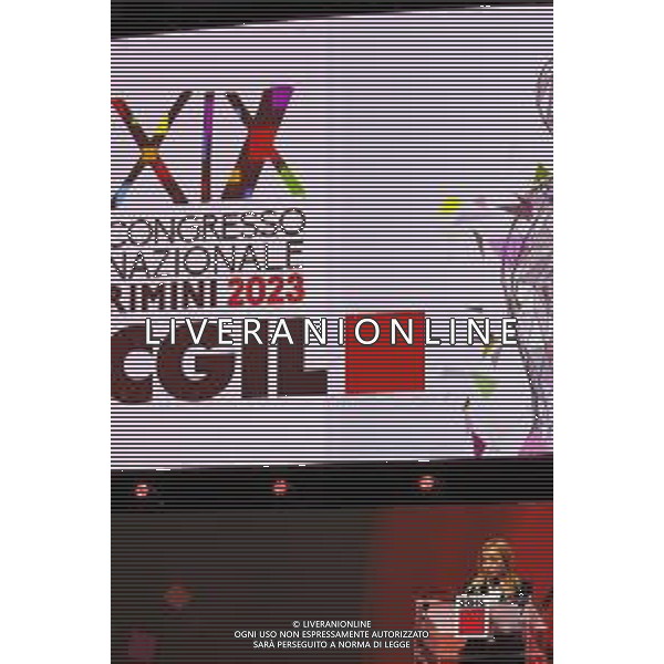 ZCP - XIX Congresso nazionale della CGIL a Rimini 17/03/2023 - nella foto: Giorgia Meloni al congresso della cgil ©Claudio Zamagni/ / AGENZIA ALDO LIVERANI SAS