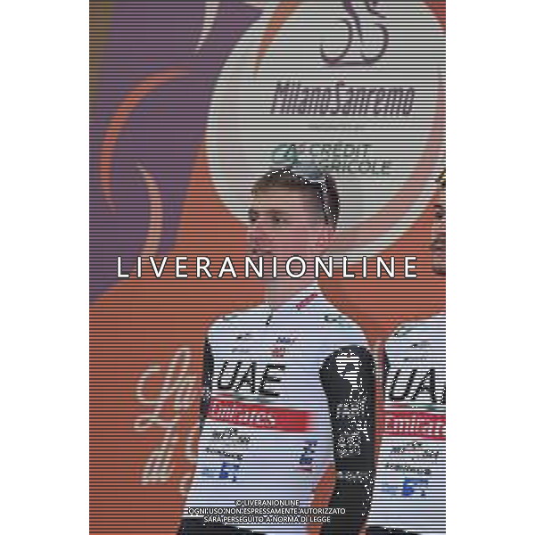 17-03-2023 Presentazione Squadre Milano - Sanremo 2023; 2023, Uae Emirates; Pogacar, Tadej; Abbiategrasso; ©SIROTTI / AGENZIA ALDO LIVERANI SAS