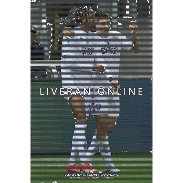 TVRG Tyronne Ebuehi (Empoli) e Martin Satriano (Empoli) esultano dopo il gol dell\'1 a 0 Atalanta vs Empoli Bergamo 17-03-2023 Gewiss Stadium - Stadio Atleti Azzurri d\'Italia Campionato Serie A TIM - 27a giornata foto Roberto Garavaglia/ag. Aldo Liverani sas
