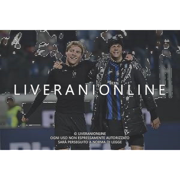 TVRG Rasmus Hojlund (Atalanta) e Giorgio Scalvini (Atalanta) esultanza a fine partita Atalanta vs Empoli Bergamo 17-03-2023 Gewiss Stadium - Stadio Atleti Azzurri d\'Italia Campionato Serie A TIM - 27a giornata foto Roberto Garavaglia/ag. Aldo Liverani sas