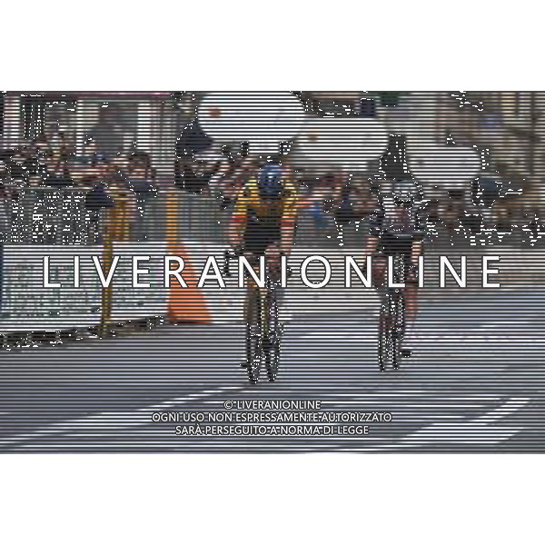 18-03-2023 Milano - Sanremo; 2023, Jumbo - Visma; 2023, Uae Emirates; Van Aert, Wout; Pogacar, Tadej; Sanremo; FOTO STEFANO SIROTTI-AG ALDO LIVERANI SAS / AGENZIA ALDO LIVERANI SAS