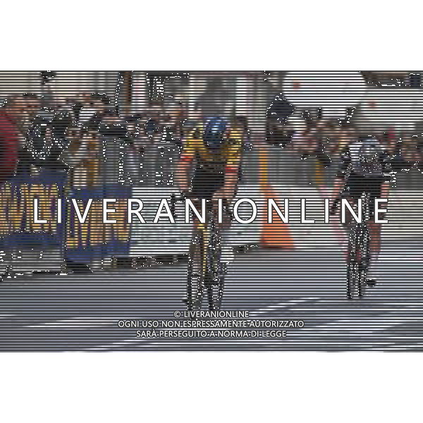 18-03-2023 Milano - Sanremo; 2023, Jumbo - Visma; 2023, Uae Emirates; Van Aert, Wout; Pogacar, Tadej; Sanremo; FOTO STEFANO SIROTTI-AG ALDO LIVERANI SAS / AGENZIA ALDO LIVERANI SAS