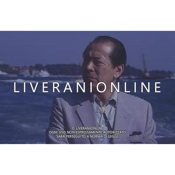 RETROSPETTIVA TOSHIRO MIFUNE REGISTA NELLA FOTO TOSHIRO MIFUNE A VENEZIA NELL\'ANNO 1989 CON LA FAMIGLIA AG ALDO LIVERANI SAS 