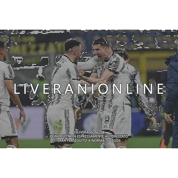 Filip Kostic (Juventus) e Dusan Vlahovic (Juventus) esultano dopo il gol dell\'1 a 0 Inter vs Juventus Milano 19-03-2023 Stadio Giuseppe Meazza - San Siro Campionato Serie A TIM - 27a giornata foto Roberto Garavaglia/ag. Aldo Liverani sas/ AGENZIA ALDO LIVERANI SAS
