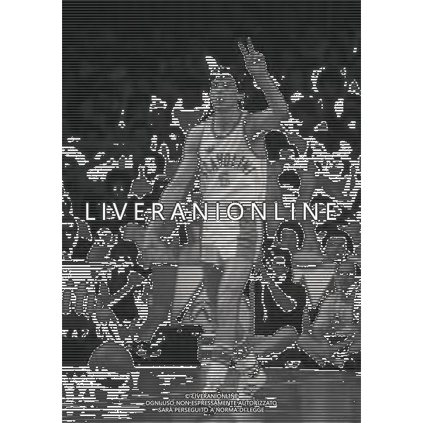 1985-1986 MILANO CAMPIONATO DI BASKET SERIE A 1 SIMAC MILANO-SCAVOLINI PESARO 93-71 NELLA FOTO ANDREA GRACIS AG ALDO LIVERANI SAS