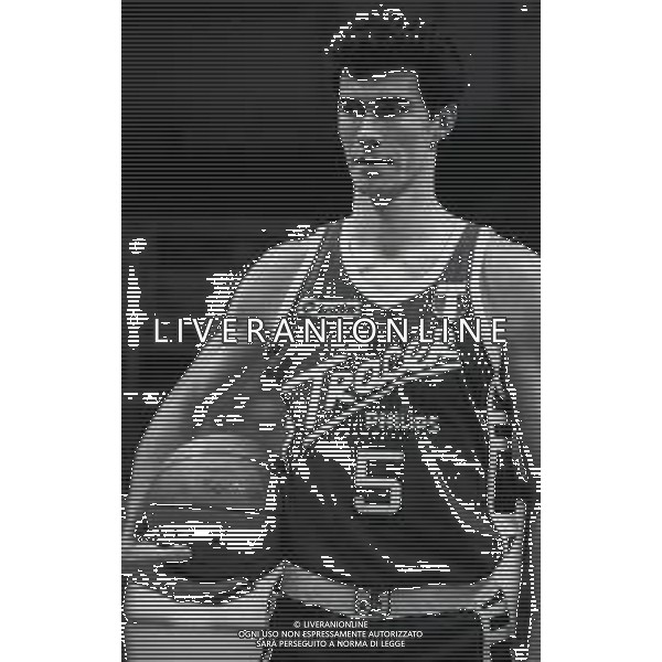 RETROSPETTIVA FAUSTO BARGNA BASKET NELLA FOTO FAUSTO BARGNA CON LA MAGLIA DELLA TRACER MILANO NELL\'ANNO 1986-1987 FOTO ENRICO LIVERANI-AG ALDO LIVERANI SAS