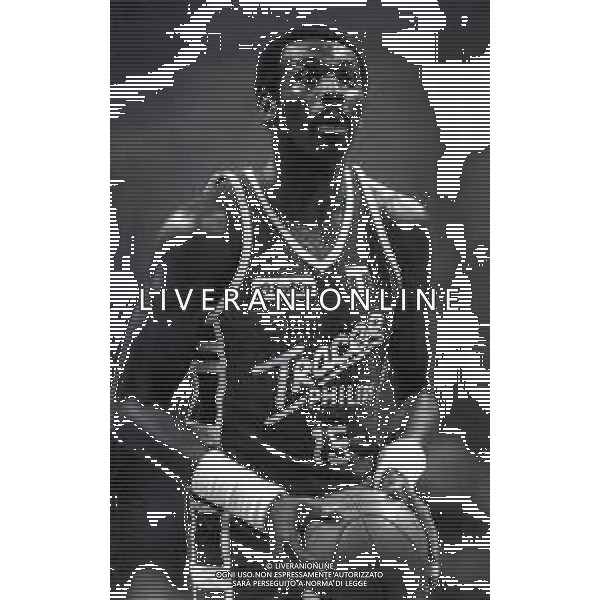RETROSPETTIVA BOB MC ADOO BASKET NELLA FOTO BOB MC ADOO CON LA MAGLIA DELLA TRACER MILANO NELL\'ANNO 1987-1988 AG ALDO LIVERANI SAS  