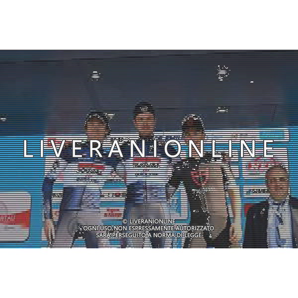 21-03-2023 Settimana Internazionale Coppi E Bartali; Tappa 01 Riccione - Riccione; 2023, Soudal - Quickstep; 2023, Tudor; Cavagna, Remi; Schmid, Mauro; Pluimers, Rick; Riccione; ©SIROTTI / AGENZIA ALDO LIVERANI SAS
