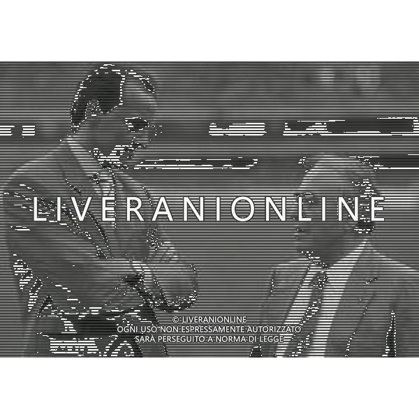 RETROSPETTIVA ALBERTO MAZZI PRESIDENTE VERONA CALCIO NELLA FOTO ALBERTO MAZZI ALLO STADIO BENTEGODI DI VERONA NELL\'ANNO 1996 CON FRANCO SENSI PRESIDENTE ROMA CALCIO AG ALDO LIVERANI SAS
