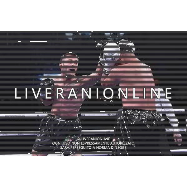 TVRG Giovanni Sarchioto (ITA) SX e Houcine Moulahi (FRA) DX incontro Giovanni Sarchioto (ITA) vs Houcine Moulahi (FRA) categoria Pesi Medi Milano Boxing Night Milano 24-03-2023 Allianz Cloud - PalaLido foto Roberto Garavaglia/ag. Aldo Liverani sas / AGENZIA ALDO LIVERANI SAS