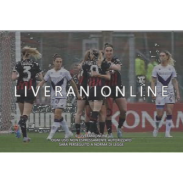TVRG esultanza Milan dopo il gol dell\'1 a 0 Milan vs Fiorentina Milano 26-03-2023 Puma House of Football Centro Sportivo Peppino Vismara Serie A femminile TIMVISION 2a giornata Poule Scudetto foto Roberto Garavaglia/ag. Aldo Liverani sas / AGENZIA ALDO LIVERANI SAS