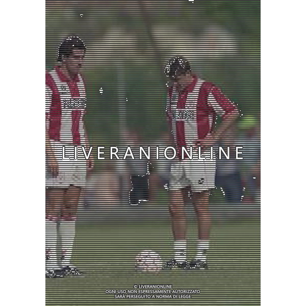 31-07-1997 EDOLO PARTITA AMICHEVOLE PRE CAMPIONATO DEL VICENZA CALCIO NELLA FOTO LAMBERTO ZAULI E MARCELO OTERO AG ALDO LIVERANI SAS