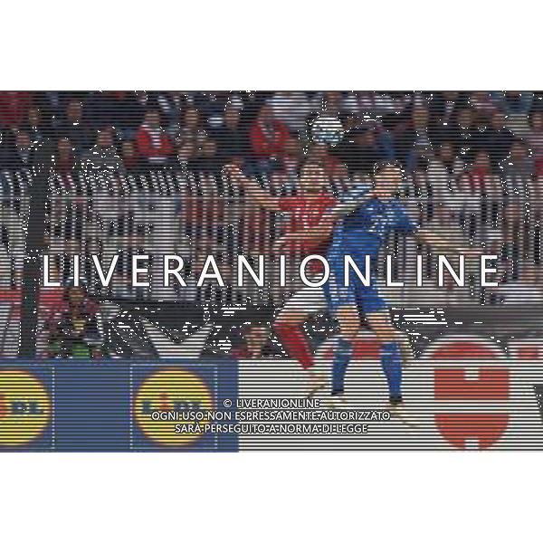 Matthew Guillaumier (Malta) and Alessio Romagnoli (Italy) during the EURO 2024 qualifying football match between Malta vs Italy on March 26, 2023 at the Stadium Ta\'Qali in Malta, foto Emmanuele Mastrodonato/ag. Aldo Liverani sas -MALTA - ITALIA QUALIFICAZIONI EUROPEE 26.03.2023