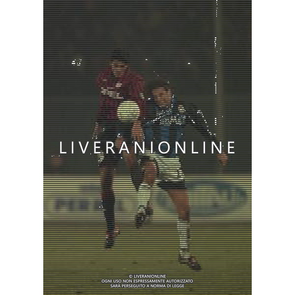 02-12-1999 BERGAMO ANDATA DI OTTAVI DI FINALE DI COPPA ITALIA ATALANTA-MILAN 3-2 NELLA FOTO LUIGI SALA E CRISTIANO DONI AG ALDO LIVERANI SAS