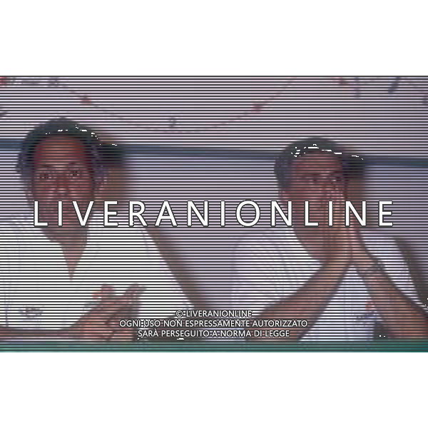RETROSPETTIVA GIORGIO FALK INDUSTRIALE NELLA FOTO GIORGIO FALK NELL\'ANNO 1989 CON LA BARCA GATORADE AG ALDO LIVERANI SAS  