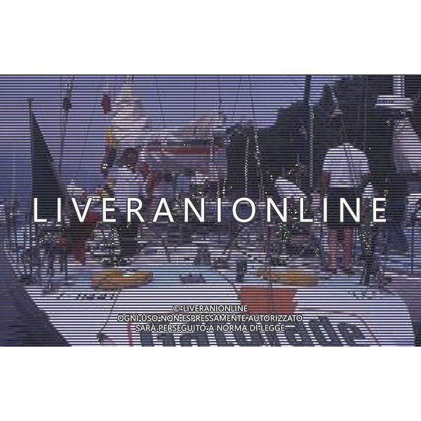 RETROSPETTIVA GIORGIO FALK INDUSTRIALE NELLA FOTO GIORGIO FALK NELL\'ANNO 1989 CON LA BARCA GATORADE AG ALDO LIVERANI SAS  
