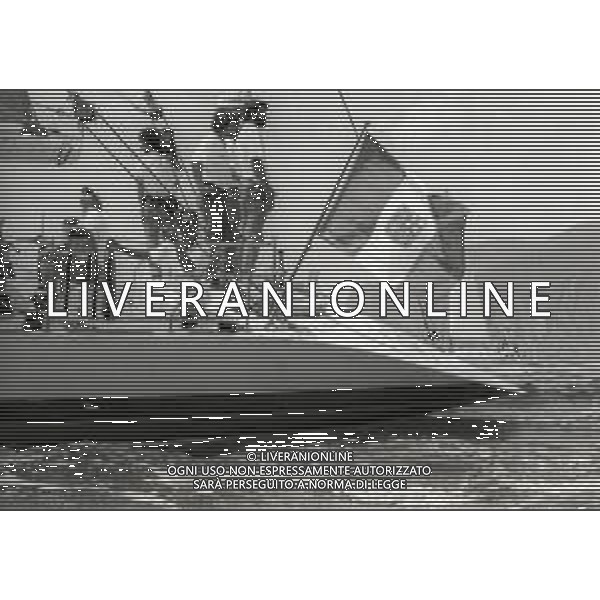 RETROSPETTIVA GIORGIO FALK INDUSTRIALE NELLA FOTO GIORGIO FALK NELL\'ANNO 1989 A PORTOFINO IN CONFERENZA STAMPA PER UNA REGATA AG ALDO LIVERANI SAS  
