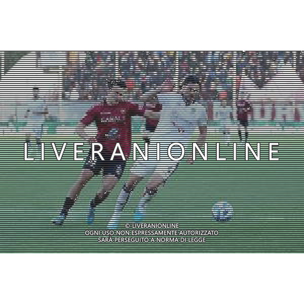 18.03..2023 REGGIO CALABRIA STADIO ORESTE GRANILLO. CAMPIONATO NAZIONALE SERIE B REGGINA VS CAGLIARI IN FOTO ALBERTO DOSSENA CAGLIARI E DAVID STRELEC REGGINA ©PASQUALE GARREFFA / AGENZIA ALDO LIVERANI SAS