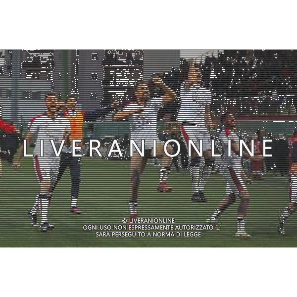 18.03..2023 REGGIO CALABRIA STADIO ORESTE GRANILLO. CAMPIONATO NAZIONALE SERIE B REGGINA VS CAGLIARI IN FOTO ESULTANZA CAGLIARI A FINE GARA ©PASQUALE GARREFFA / AGENZIA ALDO LIVERANI SAS