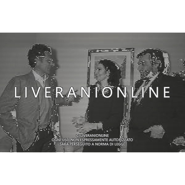 RETROSPETTIVA GIORGIO FALK INDUSTRIALE NELLA FOTO GIORGIO FALK CON ROSANNA SCHIAFFINO E GIOVANNI GORIA AG ALDO LIVERANI SAS  
