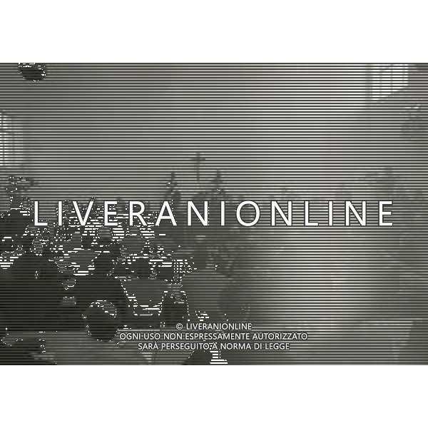 1975 -CATANZARO PROCESSO IN CORTE D\'ASSISE IN APPELLO A FRANCO FREDA E GIOVANNI VENTURA PER LA STRAGE DI PIAZZA FONTANA A MILANO NELLA FOTO L\'AULA DELLA CORTE D\'ASSISE DI CATANZARO AG ALDO LIVERANI SAS