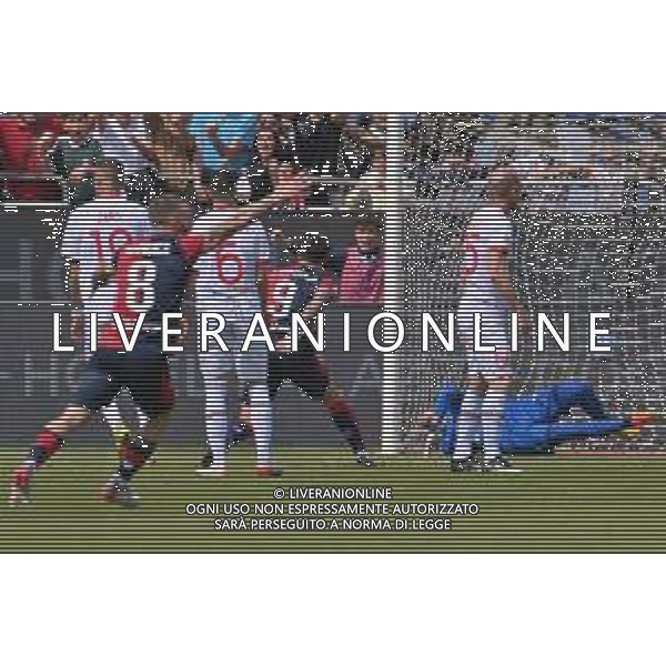 1-4-2023. Cagliari Calcio-F.C. Sudtirol AltoAdige. 30° giornata serie BKT 2022/2023, stadio Unipol Domus Cagliari. Foto Salvatore Moi/Aldo Liverani s.a.s. Nella foto: Gol ed esultanta in casa, del Cagliari Calcio contro F.C. Sudtirol Alto Adige allo stadio Unipol Domuis di Cagliari. Segna: Marco Mancosu Cagliari gol annullato ©MOI / AGENZIA ALDO LIVERANI SAS