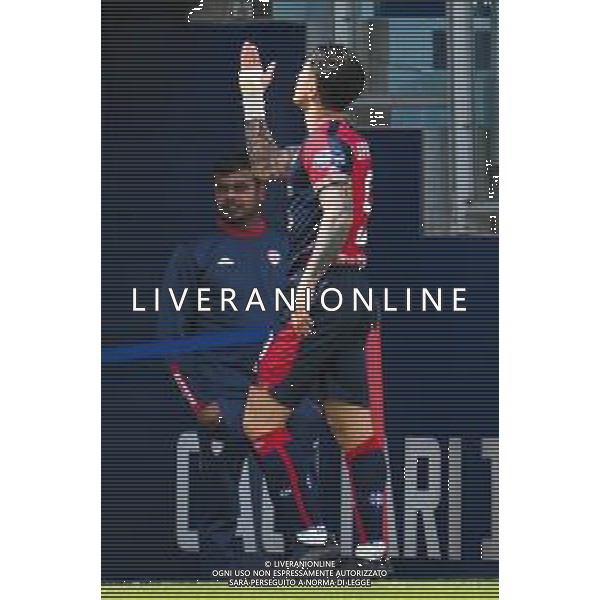 1-4-2023. Cagliari Calcio-F.C. Sudtirol AltoAdige. 30° giornata serie BKT 2022/2023, stadio Unipol Domus Cagliari. Foto Salvatore Moi/Aldo Liverani s.a.s. Nella foto: Gol ed esultanta in casa, del Cagliari Calcio contro F.C. Sudtirol Alto Adige allo stadio Unipol Domuis di Cagliari. Segna: Gianluca Lapadula Cagliari ©MOI SALVATORE / AGENZIA ALDO LIVERANI SAS