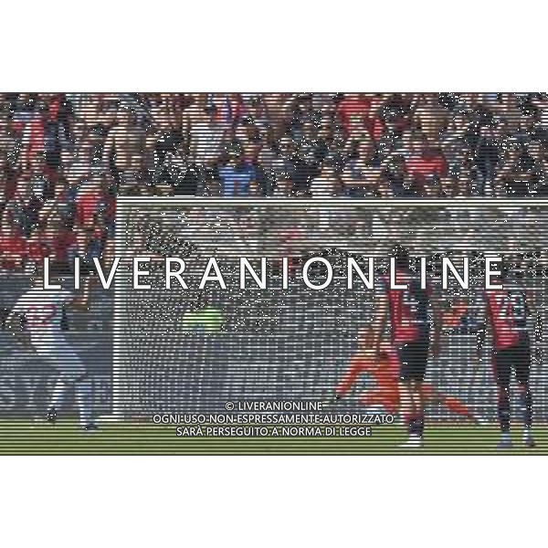 1-4-2023. Cagliari Calcio-F.C. Sudtirol AltoAdige. 30° giornata serie BKT 2022/2023, stadio Unipol Domus Cagliari. Foto Salvatore Moi/Aldo Liverani s.a.s. Nella foto: Gol ed esultanta in trasferta, del F.C. Sudtirol Alto Adige contro Cagliari Calcio allo stadio Unipol Domuis di Cagliari. Segna: Joaquin Larrivey su rigore ©MOI SALVATORE / AGENZIA ALDO LIVERANI SAS