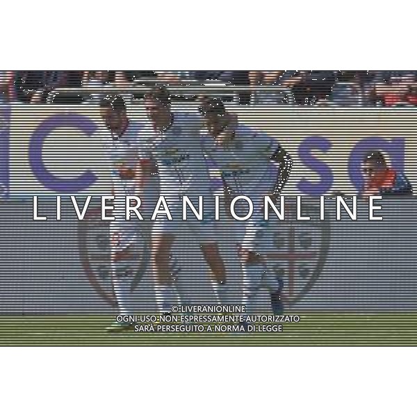 1-4-2023. Cagliari Calcio-F.C. Sudtirol AltoAdige. 30° giornata serie BKT 2022/2023, stadio Unipol Domus Cagliari. Foto Salvatore Moi/Aldo Liverani s.a.s. Nella foto: Gol ed esultanta in trasferta, del F.C. Sudtirol Alto Adige contro Cagliari Calcio allo stadio Unipol Domuis di Cagliari. Segna: Joaquin Larrivey su rigore ©MOI SALVATORE / AGENZIA ALDO LIVERANI SAS