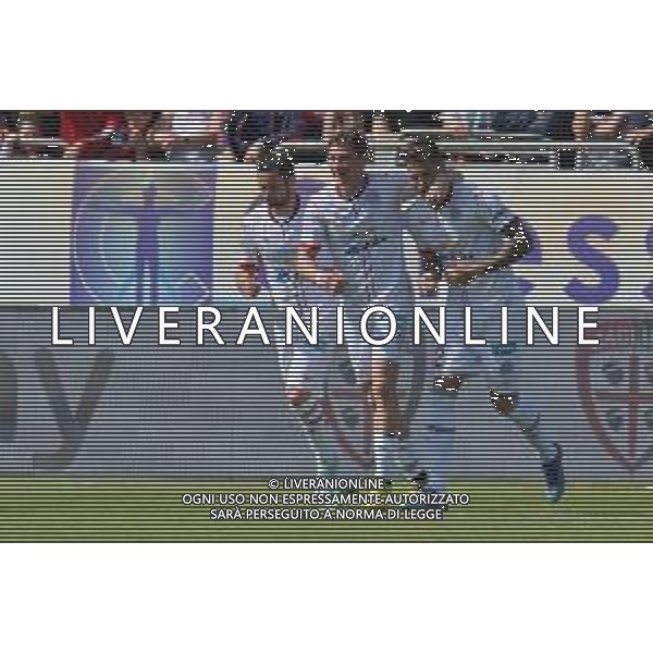 1-4-2023. Cagliari Calcio-F.C. Sudtirol AltoAdige. 30° giornata serie BKT 2022/2023, stadio Unipol Domus Cagliari. Foto Salvatore Moi/Aldo Liverani s.a.s. Nella foto: Gol ed esultanta in trasferta, del F.C. Sudtirol Alto Adige contro Cagliari Calcio allo stadio Unipol Domuis di Cagliari. Segna: Joaquin Larrivey su rigore ©MOI SALVATORE / AGENZIA ALDO LIVERANI SAS